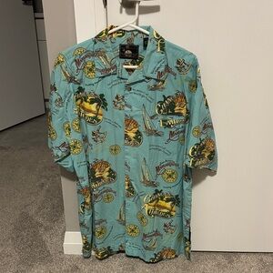 Tropical Jimmy Buffett Margaritaville Short-Sleeve Shirt - Aqua